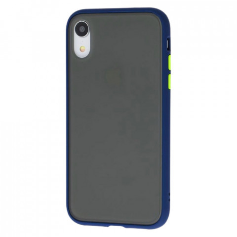 Чехол Shadow Matte для iPhone Xr Midnight blue/Lime